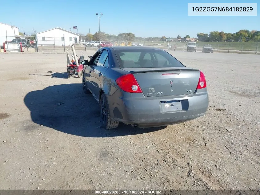 2008 Pontiac G6 VIN: 1G2ZG57N684182829 Lot: 40628283