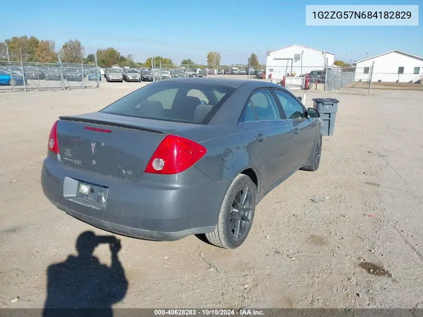 2008 Pontiac G6 VIN: 1G2ZG57N684182829 Lot: 40628283