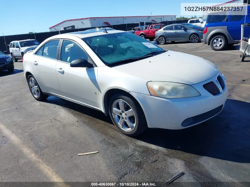 2008 Pontiac G6 Gt VIN: 1G2ZH57N884237357 Lot: 40630067