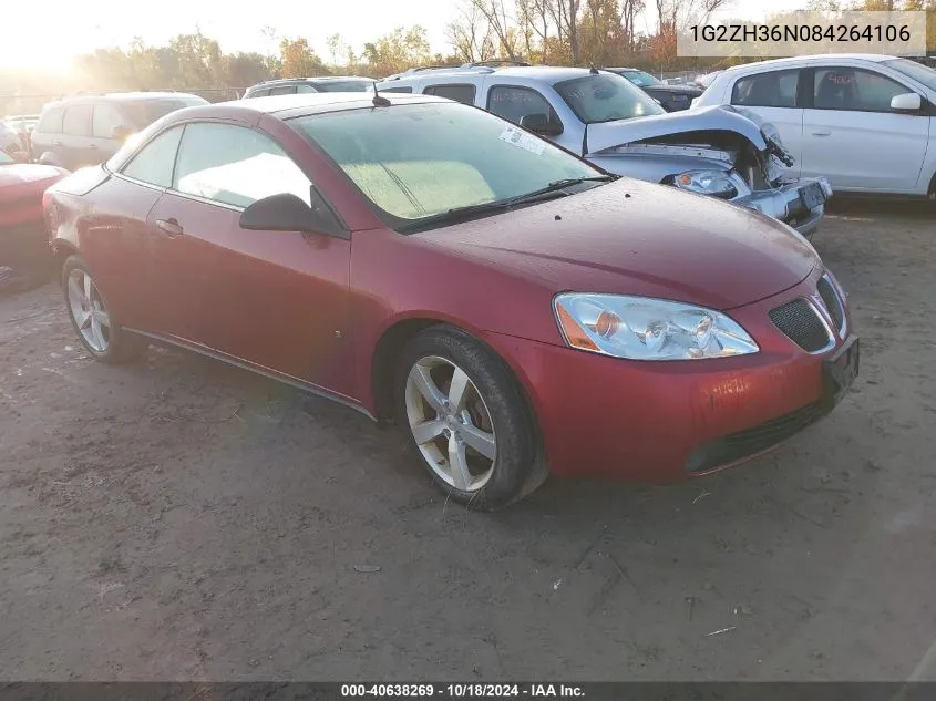 2008 Pontiac G6 Gt VIN: 1G2ZH36N084264106 Lot: 40638269