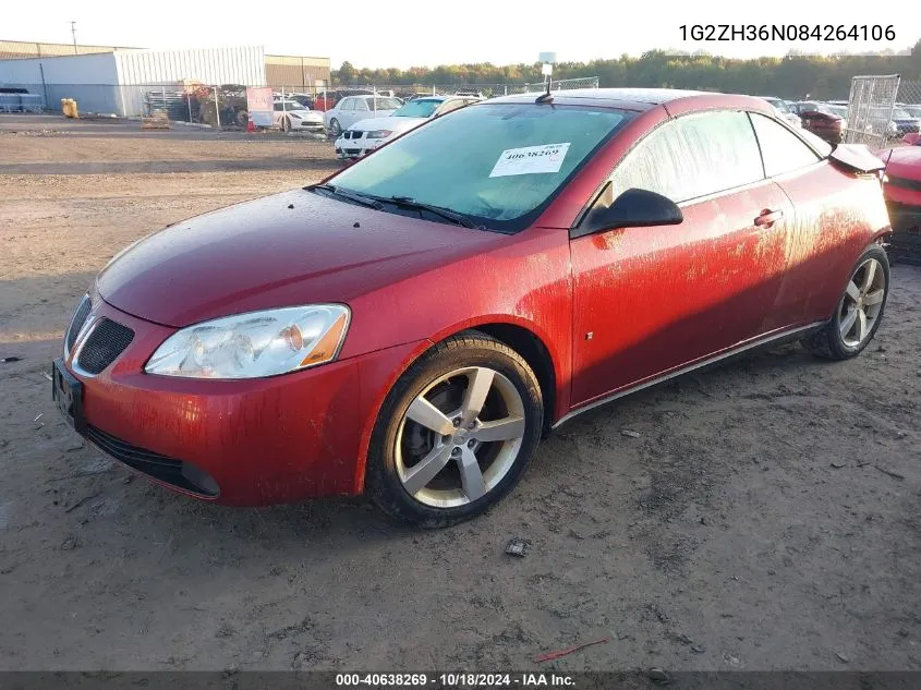 2008 Pontiac G6 Gt VIN: 1G2ZH36N084264106 Lot: 40638269