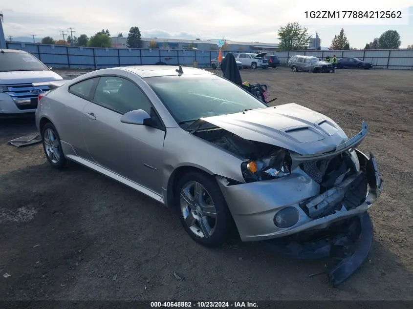 2008 Pontiac G6 Gxp VIN: 1G2ZM177884212562 Lot: 40648882