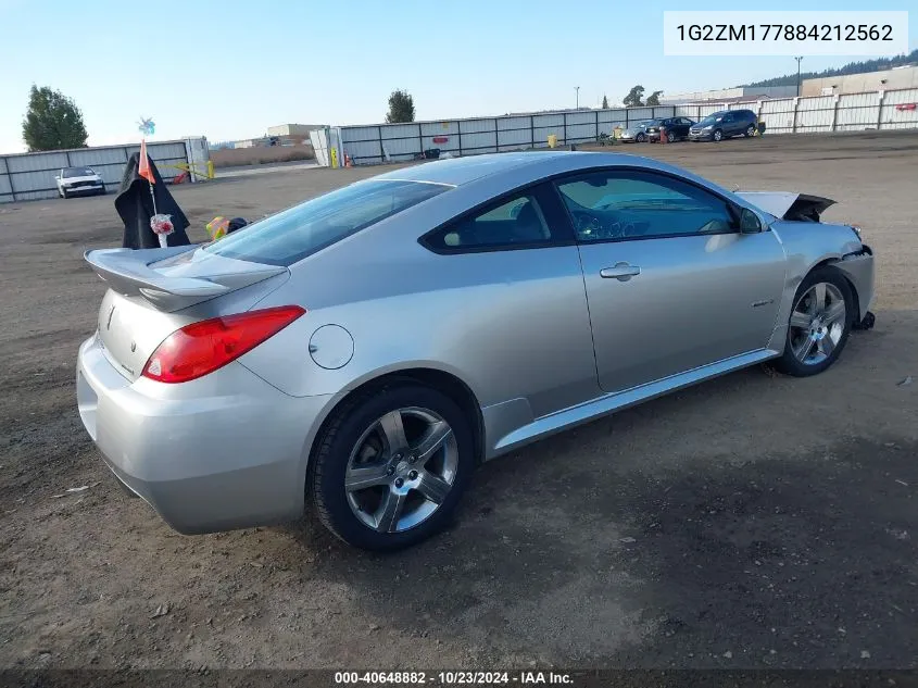 2008 Pontiac G6 Gxp VIN: 1G2ZM177884212562 Lot: 40648882