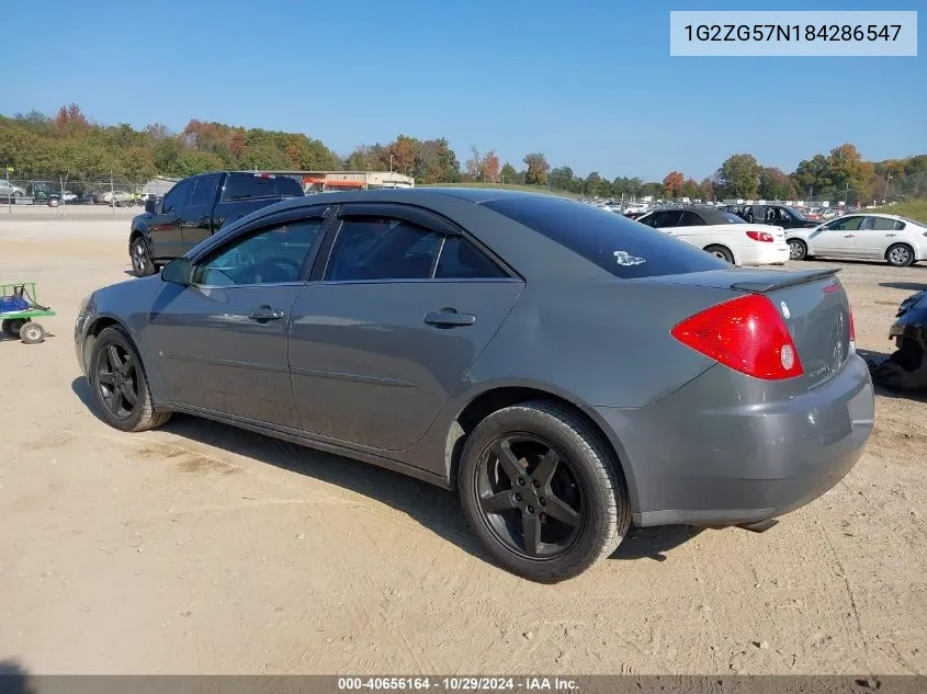 2008 Pontiac G6 VIN: 1G2ZG57N184286547 Lot: 40656164