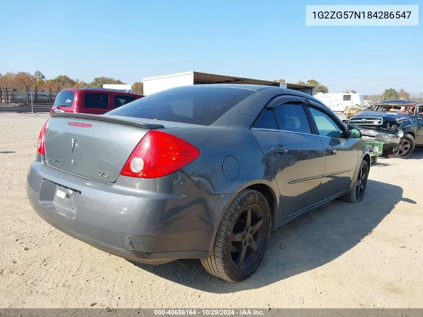 2008 Pontiac G6 VIN: 1G2ZG57N184286547 Lot: 40656164