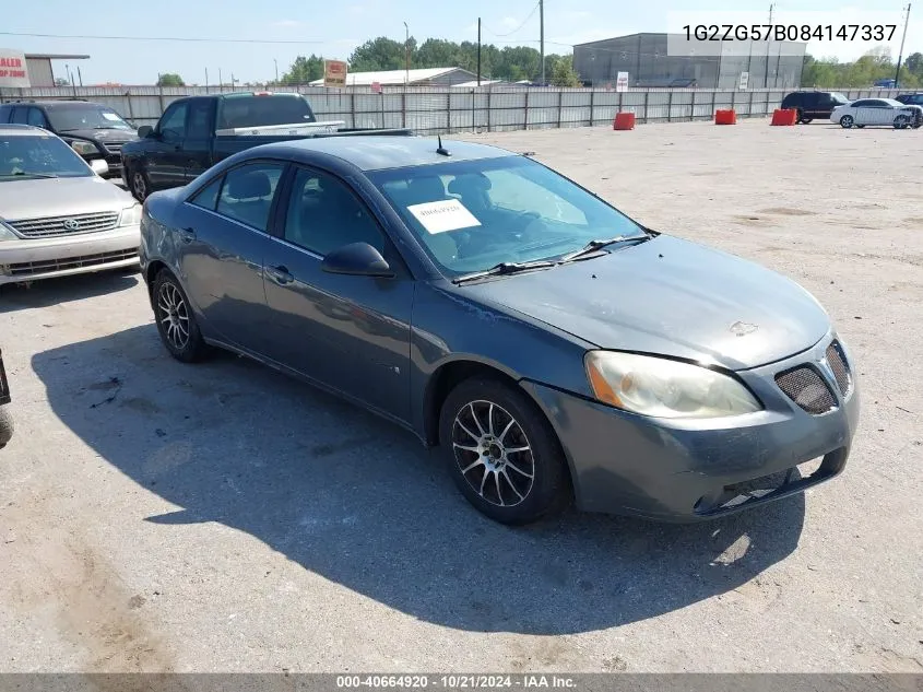 2008 Pontiac G6 VIN: 1G2ZG57B084147337 Lot: 40664920