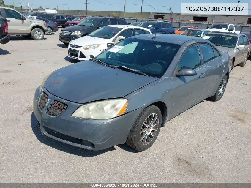 2008 Pontiac G6 VIN: 1G2ZG57B084147337 Lot: 40664920