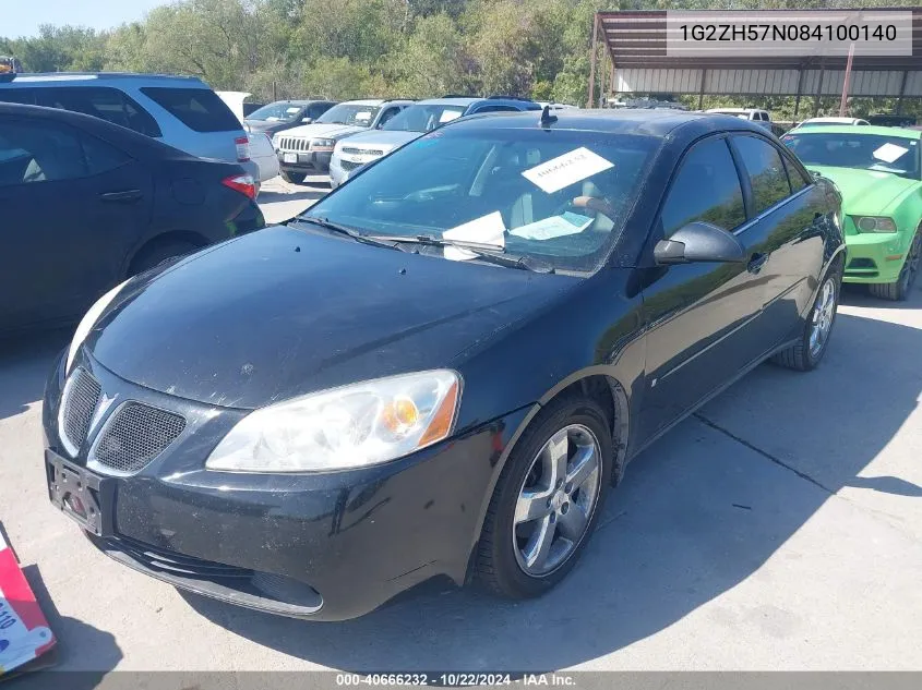 2008 Pontiac G6 Gt VIN: 1G2ZH57N084100140 Lot: 40666232