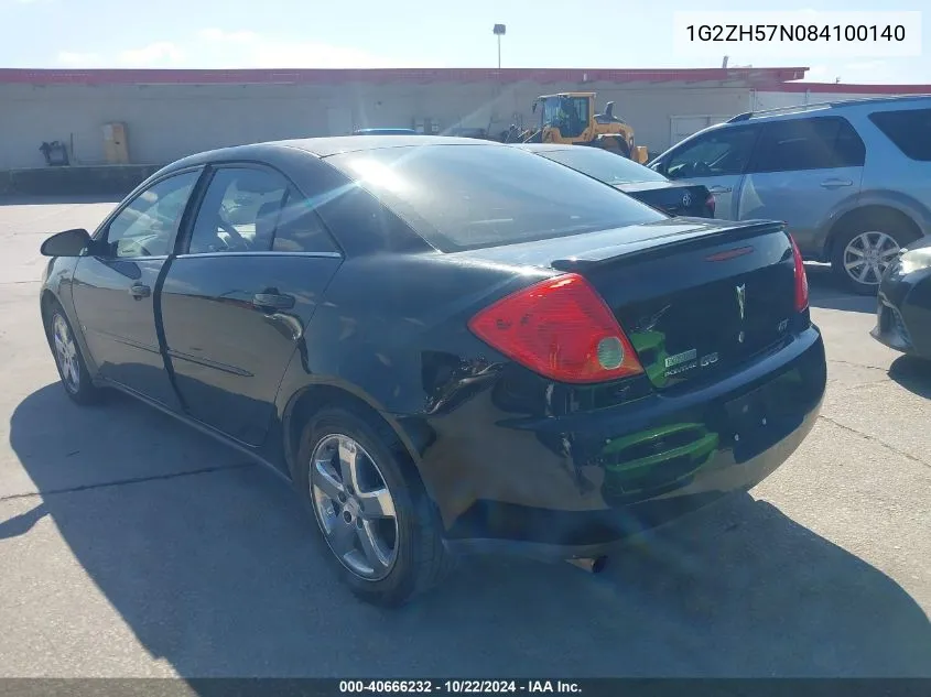 2008 Pontiac G6 Gt VIN: 1G2ZH57N084100140 Lot: 40666232