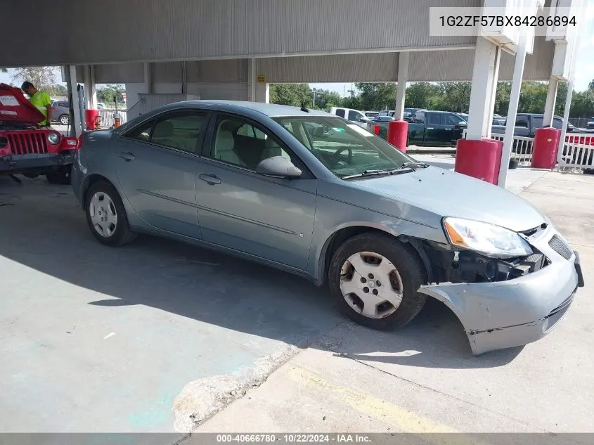 2008 Pontiac G6 Value Leader VIN: 1G2ZF57BX84286894 Lot: 40666780