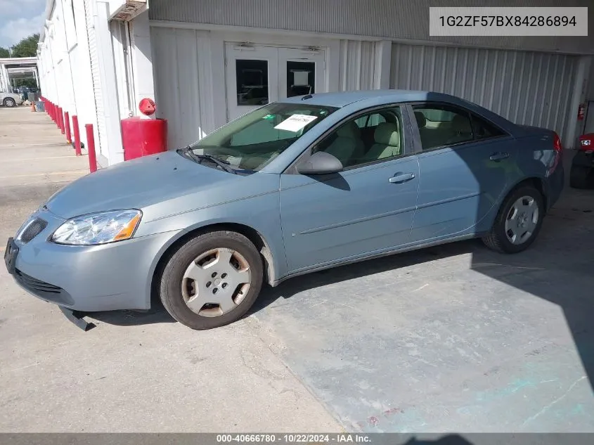 2008 Pontiac G6 Value Leader VIN: 1G2ZF57BX84286894 Lot: 40666780