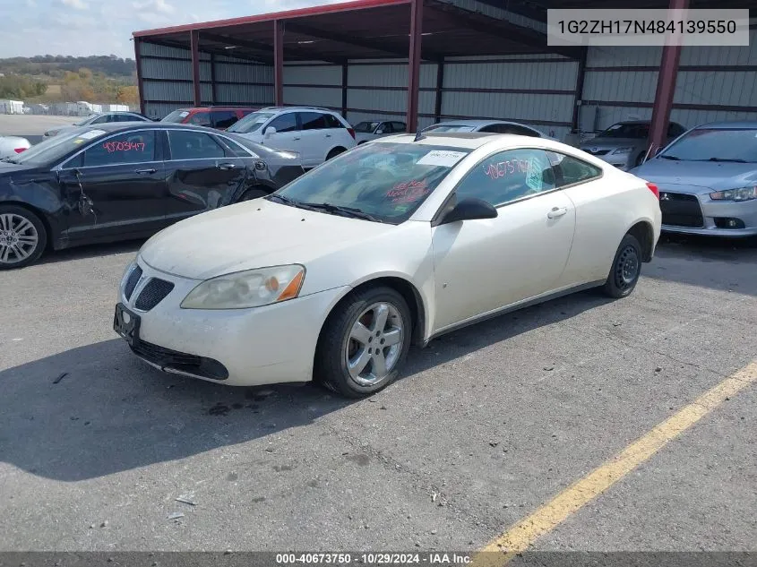 2008 Pontiac G6 Gt VIN: 1G2ZH17N484139550 Lot: 40673750