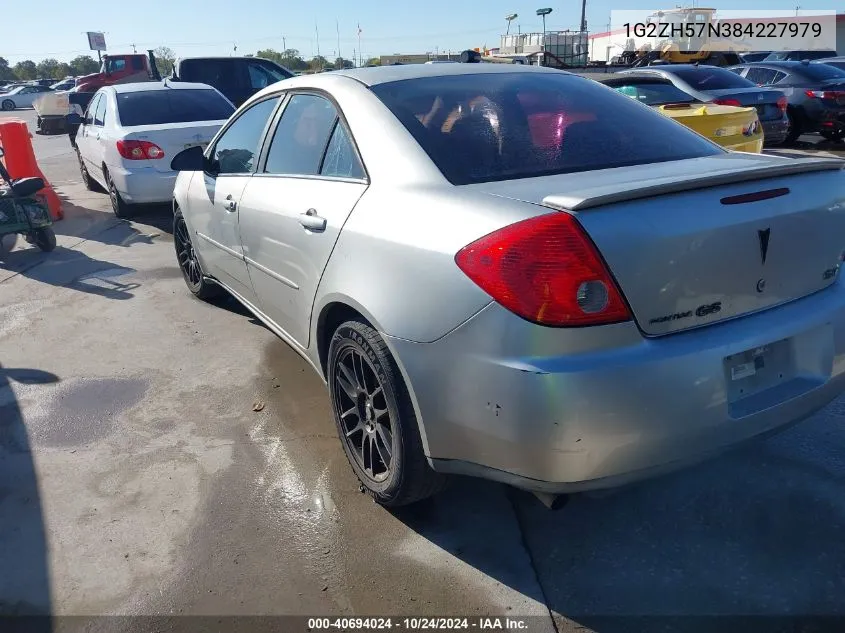 2008 Pontiac G6 Gt VIN: 1G2ZH57N384227979 Lot: 40694024