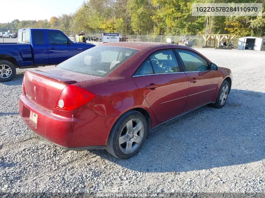 2008 Pontiac G6 VIN: 1G2ZG57B284110970 Lot: 40717686