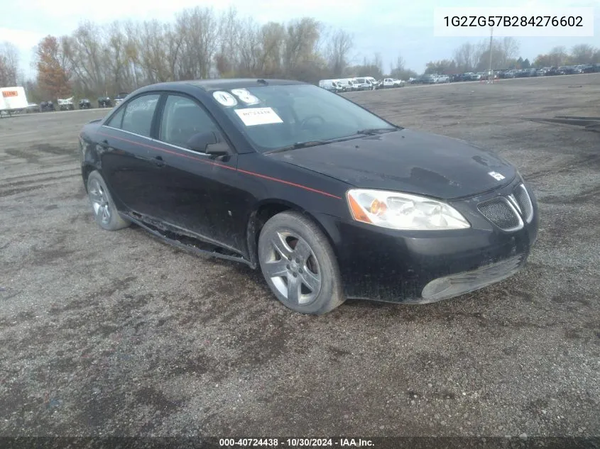 2008 Pontiac G6 VIN: 1G2ZG57B284276602 Lot: 40724438