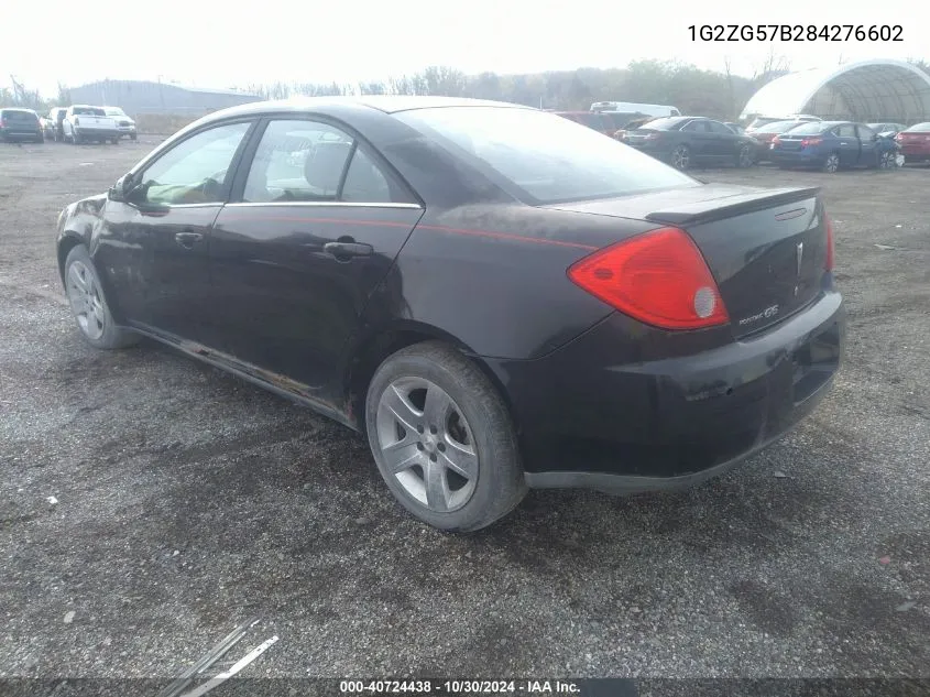 2008 Pontiac G6 VIN: 1G2ZG57B284276602 Lot: 40724438