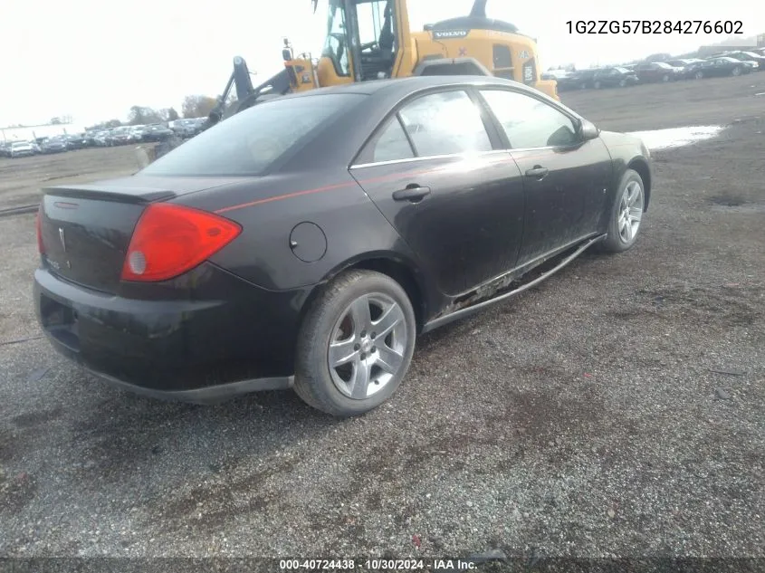 2008 Pontiac G6 VIN: 1G2ZG57B284276602 Lot: 40724438