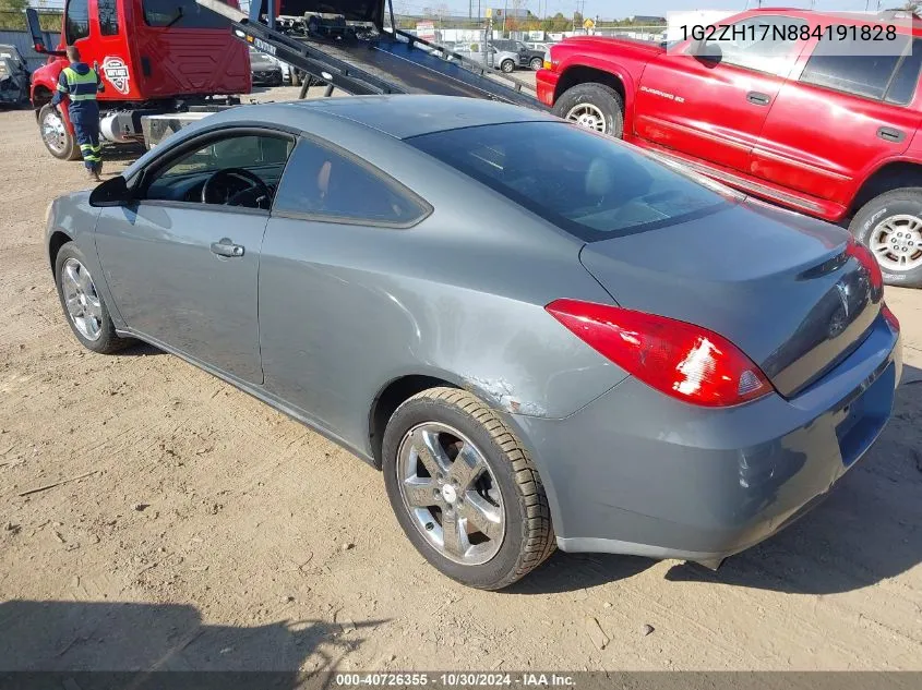 2008 Pontiac G6 Gt VIN: 1G2ZH17N884191828 Lot: 40726355