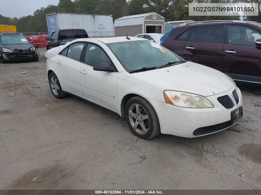 2008 Pontiac G6 VIN: 1G2ZG57N984101550 Lot: 40752594