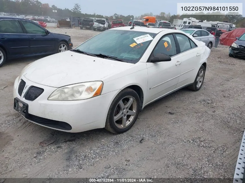 2008 Pontiac G6 VIN: 1G2ZG57N984101550 Lot: 40752594