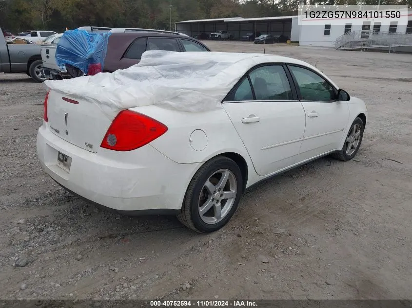 2008 Pontiac G6 VIN: 1G2ZG57N984101550 Lot: 40752594