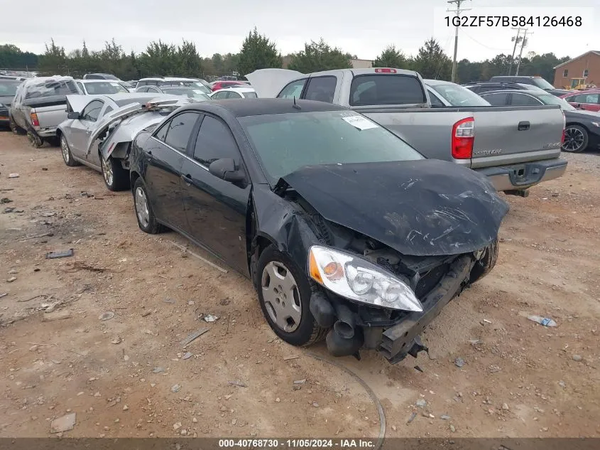 2008 Pontiac G6 Value Leader VIN: 1G2ZF57B584126468 Lot: 40768730