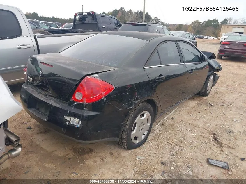 2008 Pontiac G6 Value Leader VIN: 1G2ZF57B584126468 Lot: 40768730