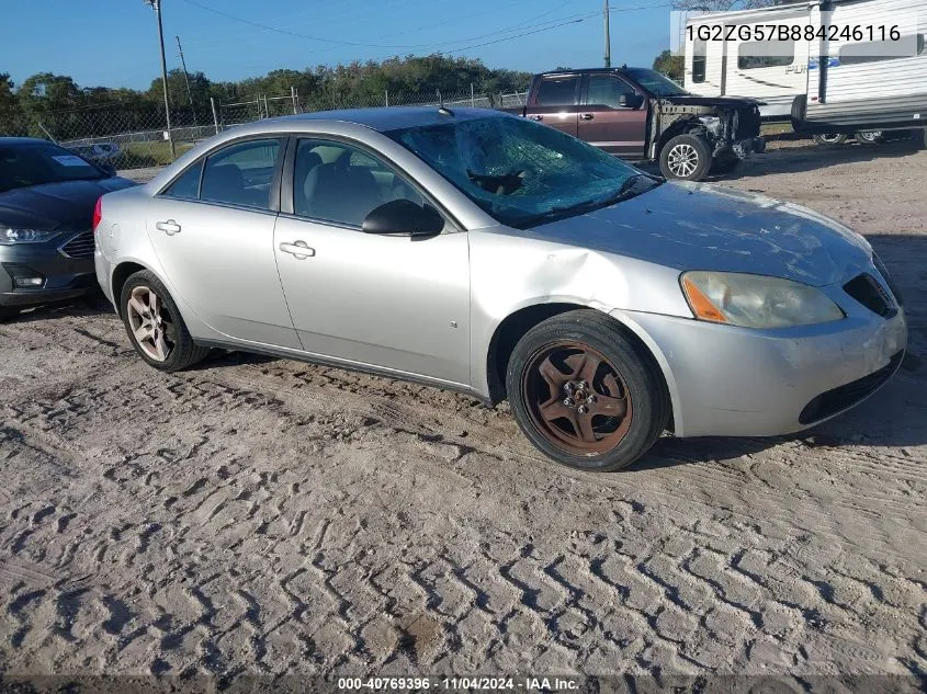 2008 Pontiac G6 VIN: 1G2ZG57B884246116 Lot: 40769396