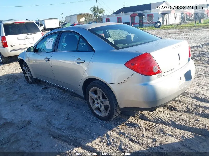 2008 Pontiac G6 VIN: 1G2ZG57B884246116 Lot: 40769396