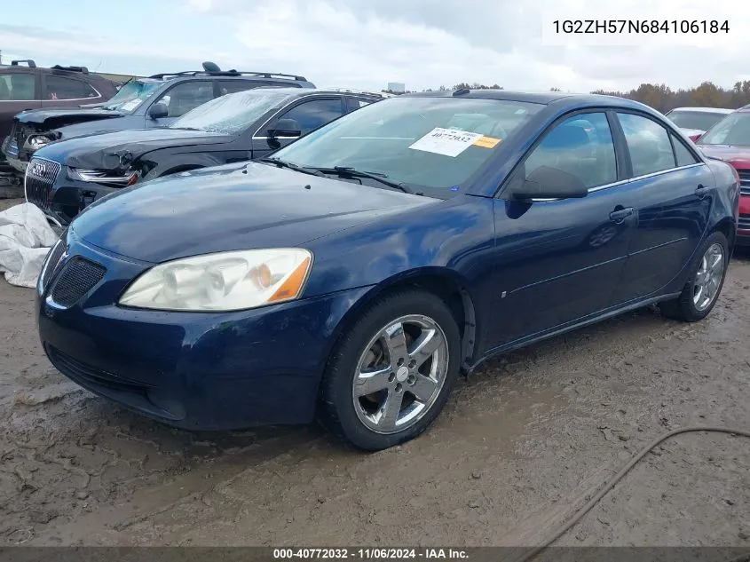 2008 Pontiac G6 Gt VIN: 1G2ZH57N684106184 Lot: 40772032