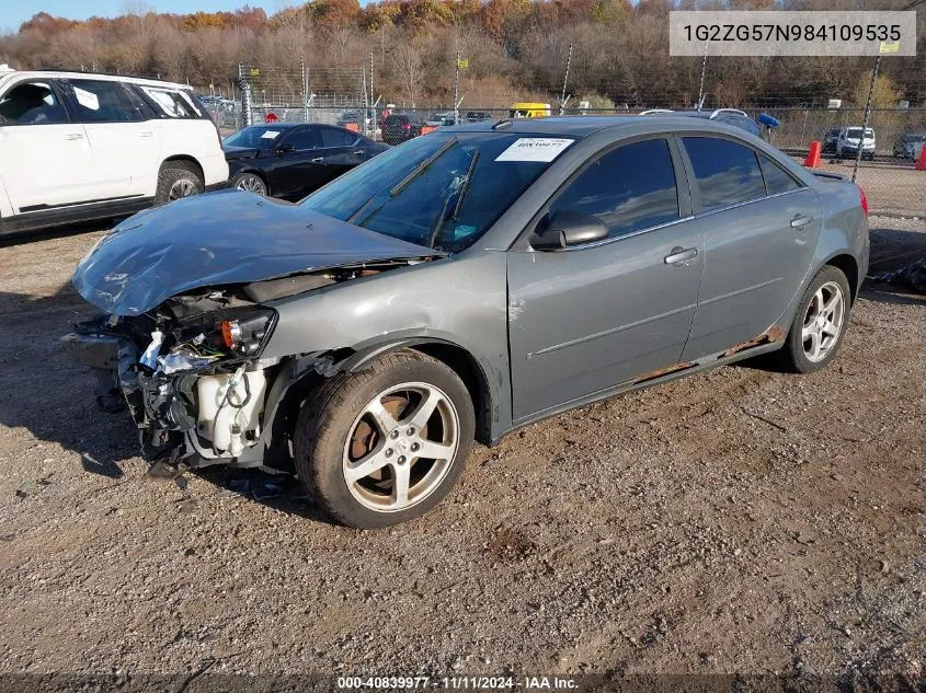 2008 Pontiac G6 VIN: 1G2ZG57N984109535 Lot: 40839977