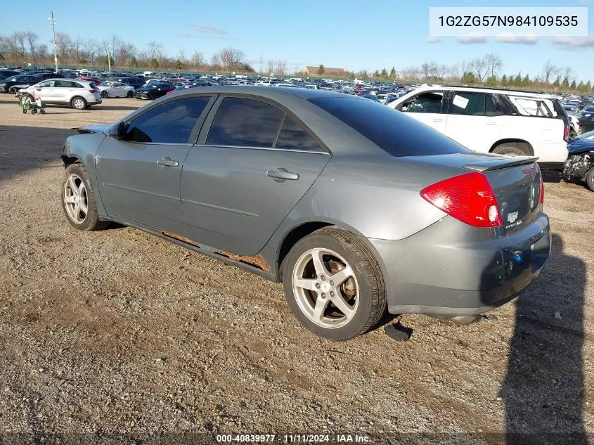 2008 Pontiac G6 VIN: 1G2ZG57N984109535 Lot: 40839977