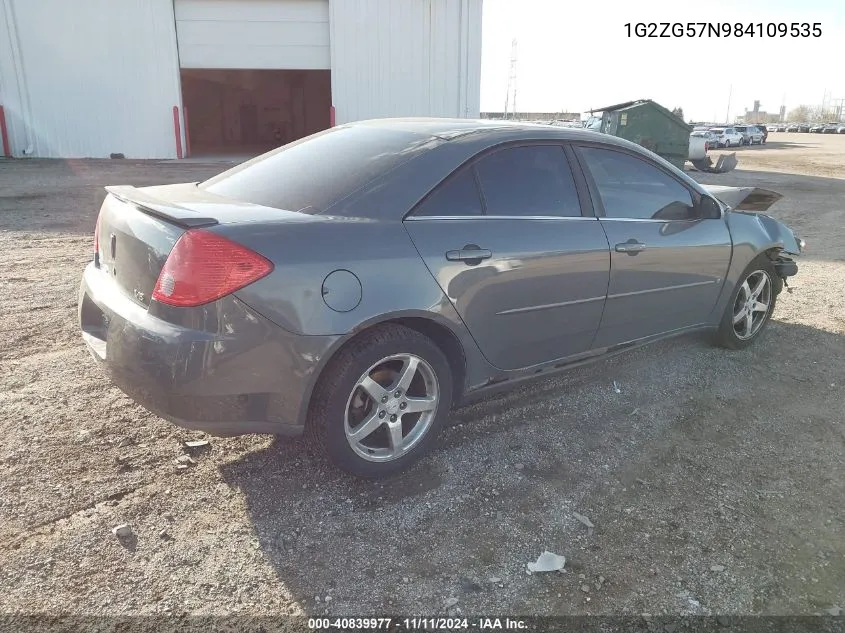 2008 Pontiac G6 VIN: 1G2ZG57N984109535 Lot: 40839977