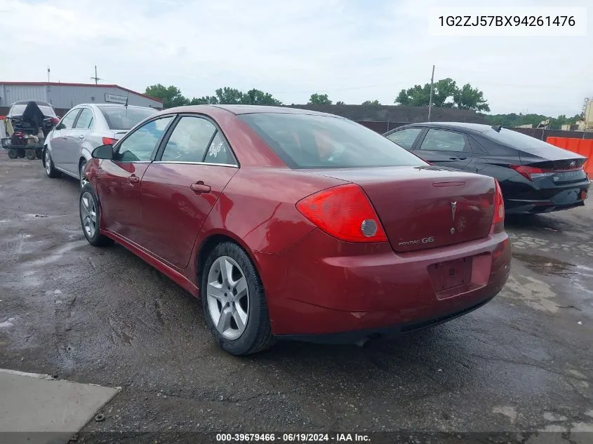 2009 Pontiac G6 New Value Leader VIN: 1G2ZJ57BX94261476 Lot: 39679466