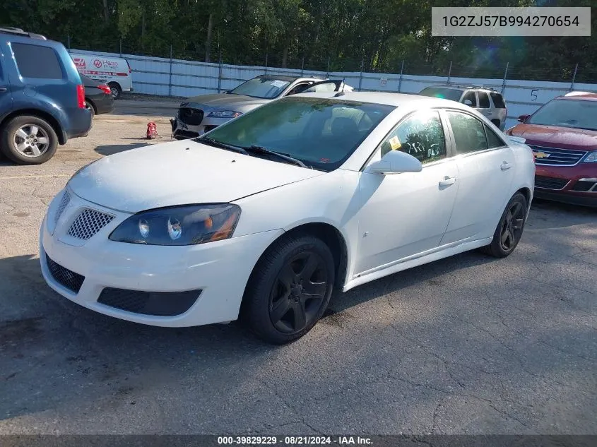 2009 Pontiac G6 New Se/Value Leader VIN: 1G2ZJ57B994270654 Lot: 39829229