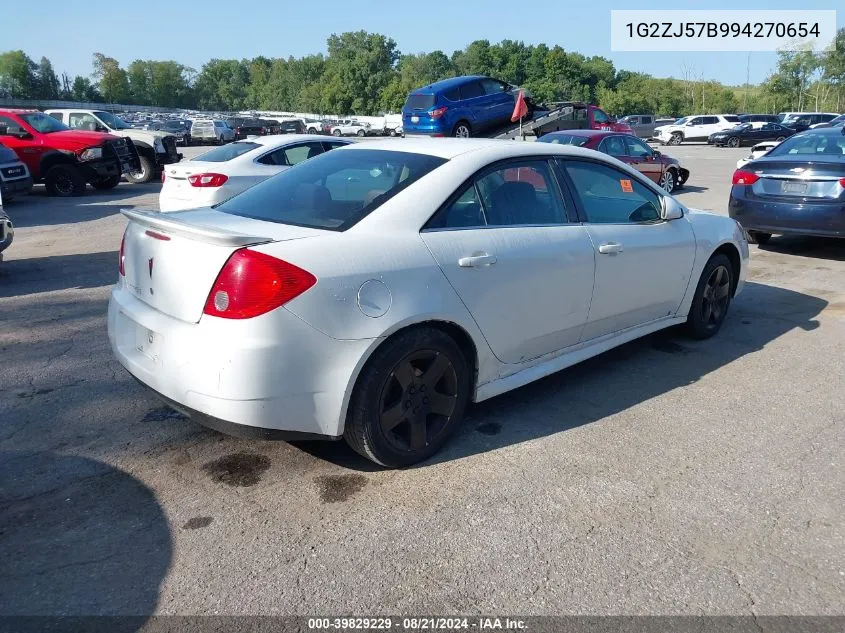 2009 Pontiac G6 New Se/Value Leader VIN: 1G2ZJ57B994270654 Lot: 39829229