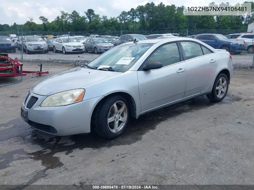 1G2ZH57NX94106481 2009 Pontiac G6 Gt