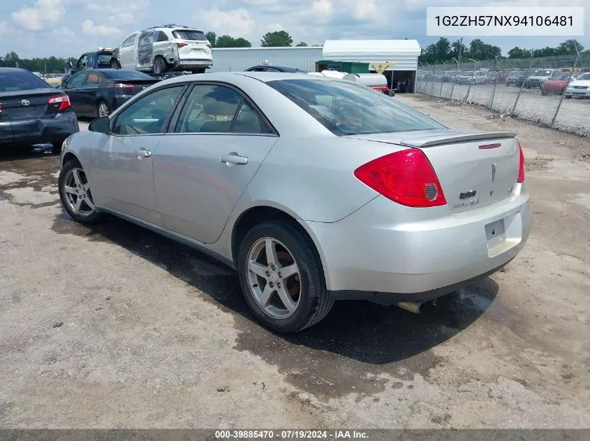 2009 Pontiac G6 Gt VIN: 1G2ZH57NX94106481 Lot: 39885470