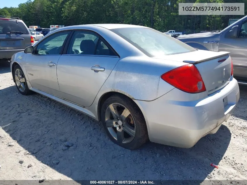 2009 Pontiac G6 Gxp VIN: 1G2ZM577494173591 Lot: 40061027