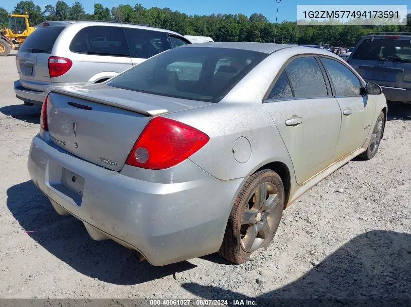 2009 Pontiac G6 Gxp VIN: 1G2ZM577494173591 Lot: 40061027