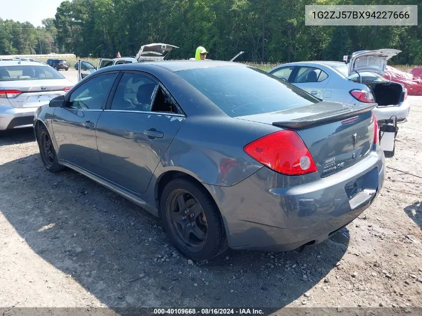 2009 Pontiac G6 New Se VIN: 1G2ZJ57BX94227666 Lot: 40109668