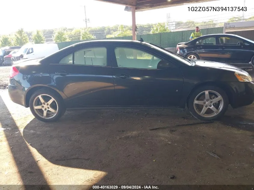 2009 Pontiac G6 VIN: 1G2ZG57N394137543 Lot: 40163029