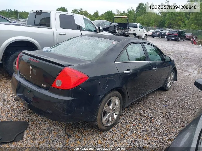 2009 Pontiac G6 VIN: 1G2ZG57N394208840 Lot: 40222900