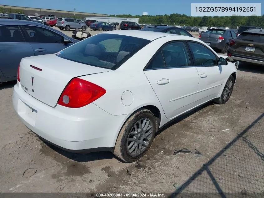 1G2ZG57B994192651 2009 Pontiac G6