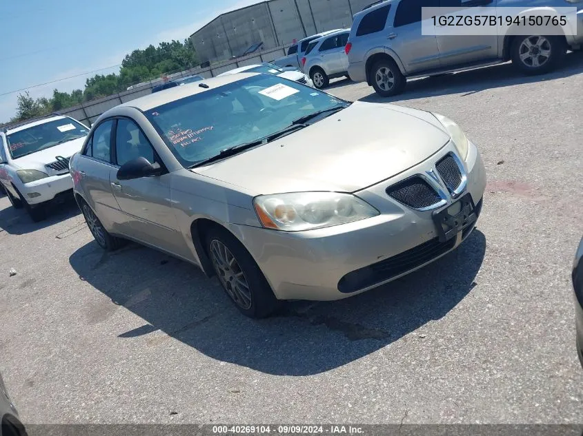 2009 Pontiac G6 VIN: 1G2ZG57B194150765 Lot: 40269104