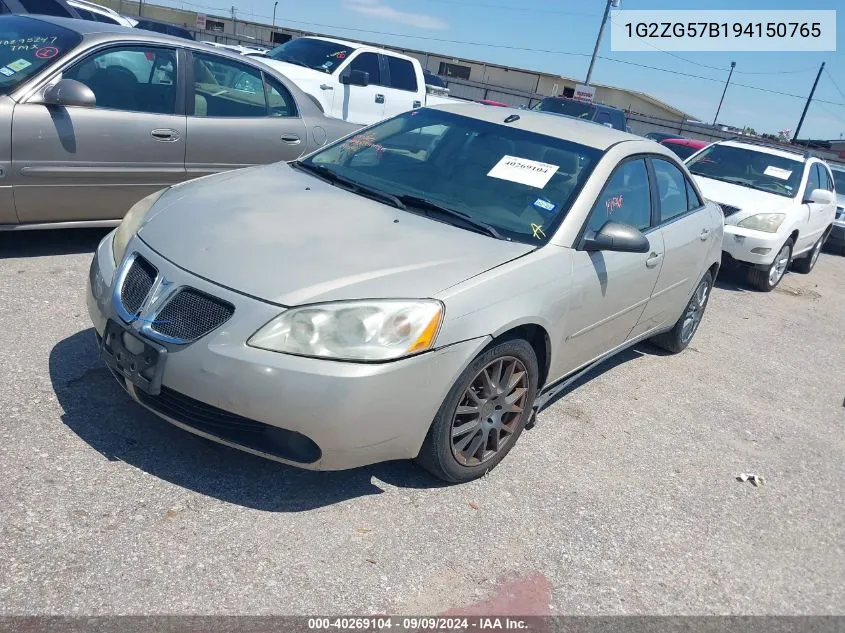 2009 Pontiac G6 VIN: 1G2ZG57B194150765 Lot: 40269104