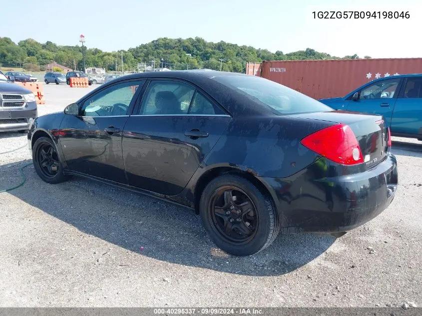 2009 Pontiac G6 VIN: 1G2ZG57B094198046 Lot: 40295337