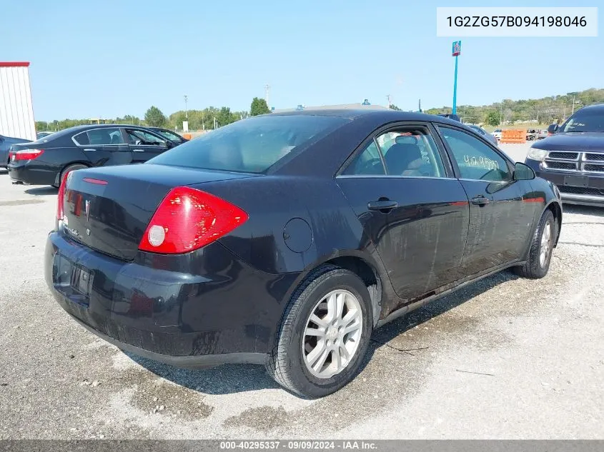 2009 Pontiac G6 VIN: 1G2ZG57B094198046 Lot: 40295337