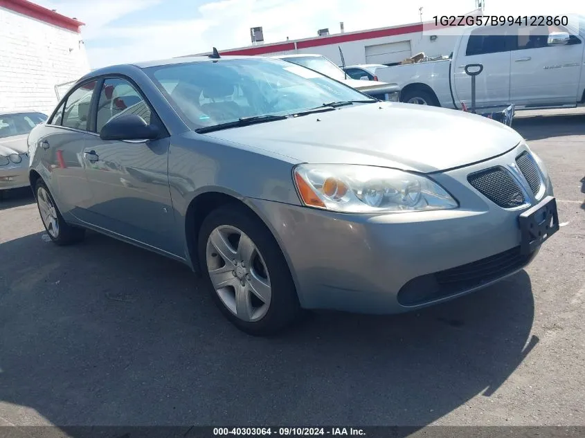 2009 Pontiac G6 VIN: 1G2ZG57B994122860 Lot: 40303064