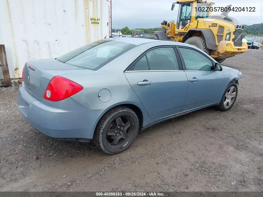 2009 Pontiac G6 VIN: 1G2ZG57B094204122 Lot: 40398353